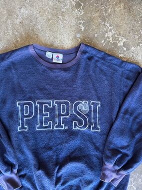 Pepsi Navy Blue Crewneck Sweatshirt with White Logo